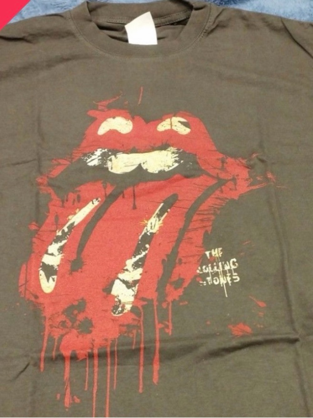 Hanes Black T‑Shirt with Red and Cream Tongue Graphic